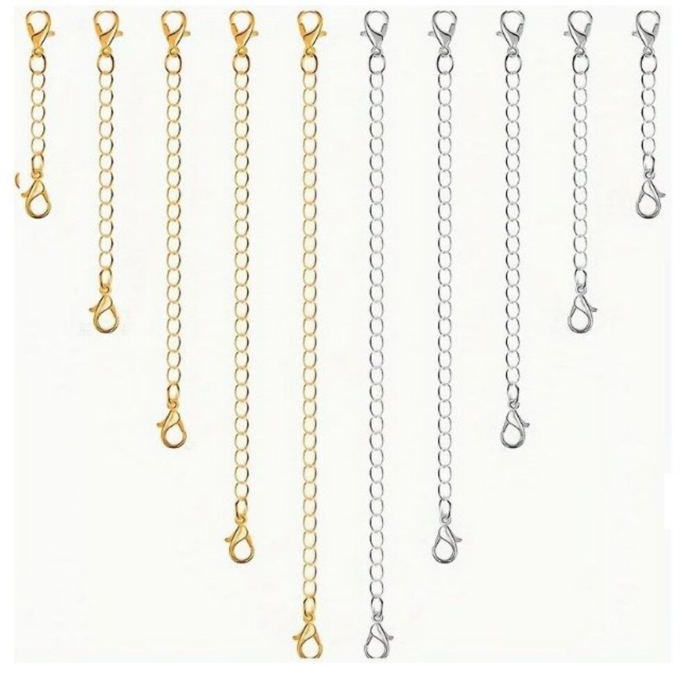 Gold & Silver Plated Chain Extenders for Necklace, Bracelet  2, 3, 4, 5, 6in